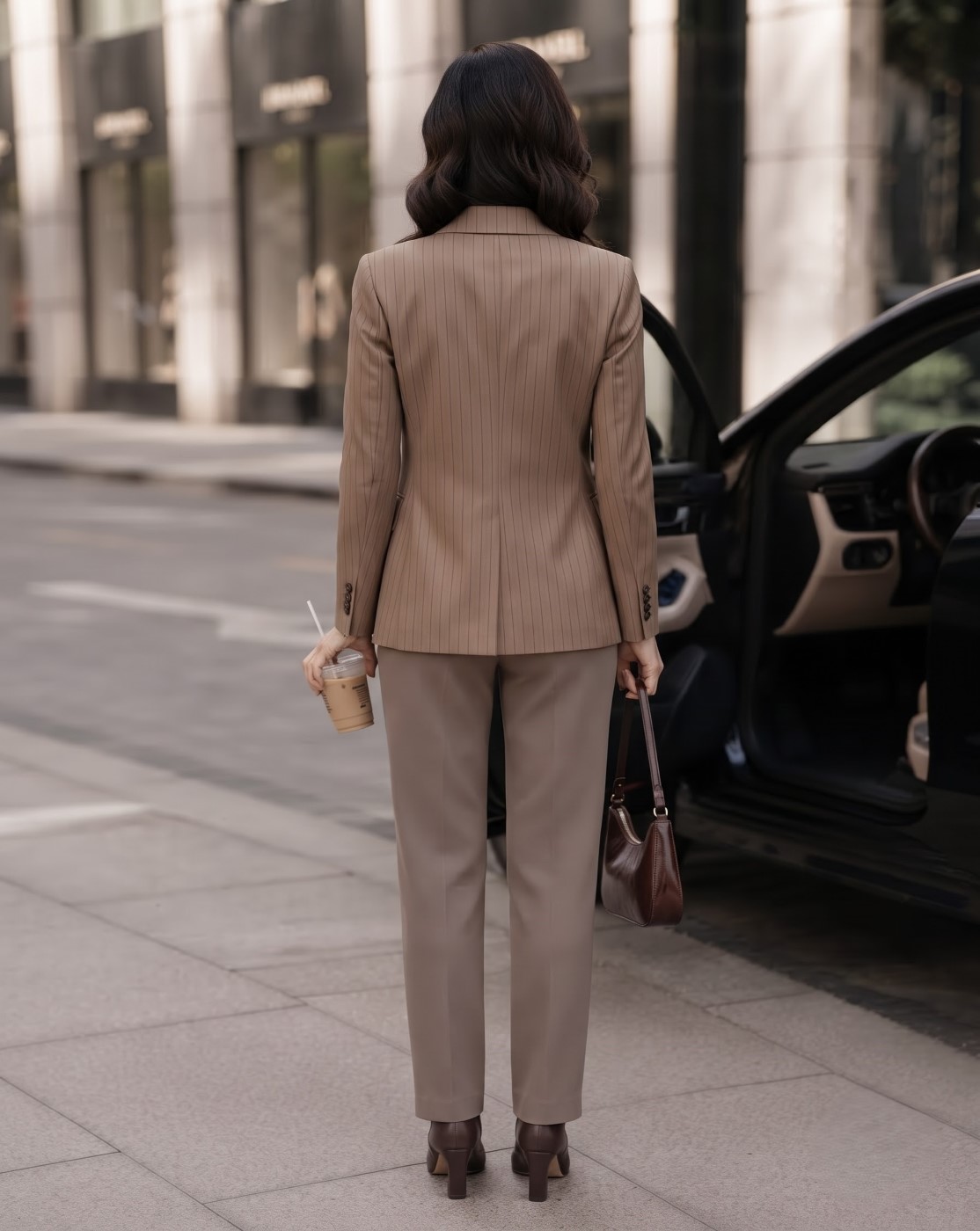 Double-Breasted brown Blazer